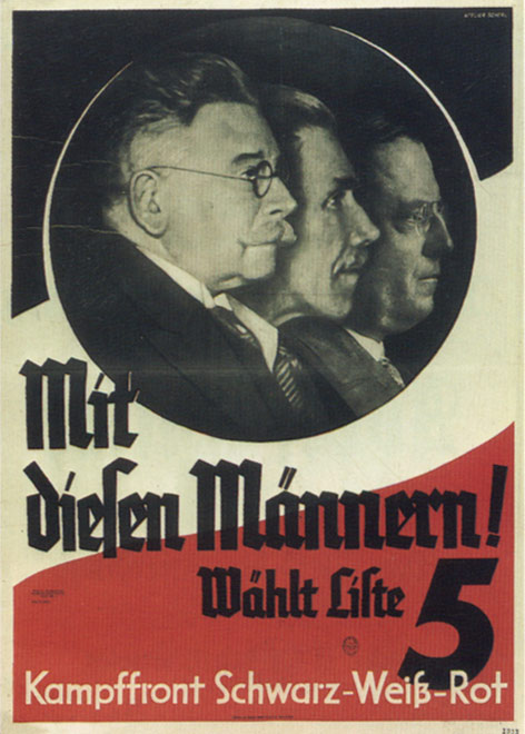 Election poster of the DNFP and "Steel Helmet" bloc, 1933. Source: historisches-lexikon-bayerns.de