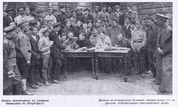 Recruitment of volunteers into shock battalions in Petrograd