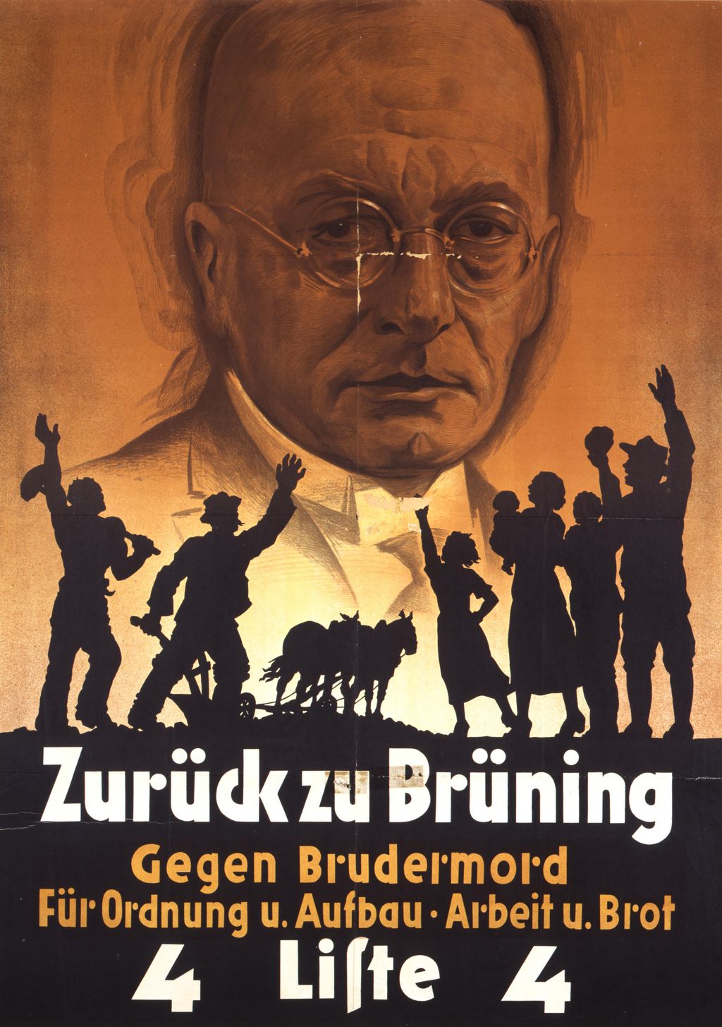 Poster of the Center with a portrait of Brüning, 1932. Source: dhm.de/lemo