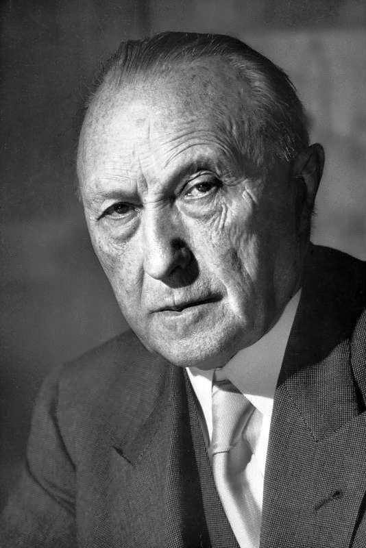 Konrad Adenauer, Chancellor of the Federal Republic of Germany from 1949 to 1963. Source: Wikimedia Commons