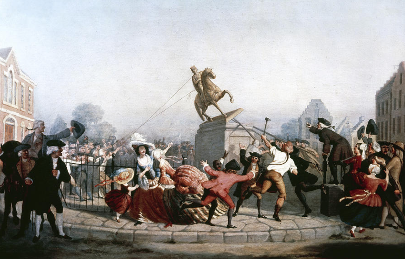 Cнос статуи Георга III в Нью-Йорке, 1776