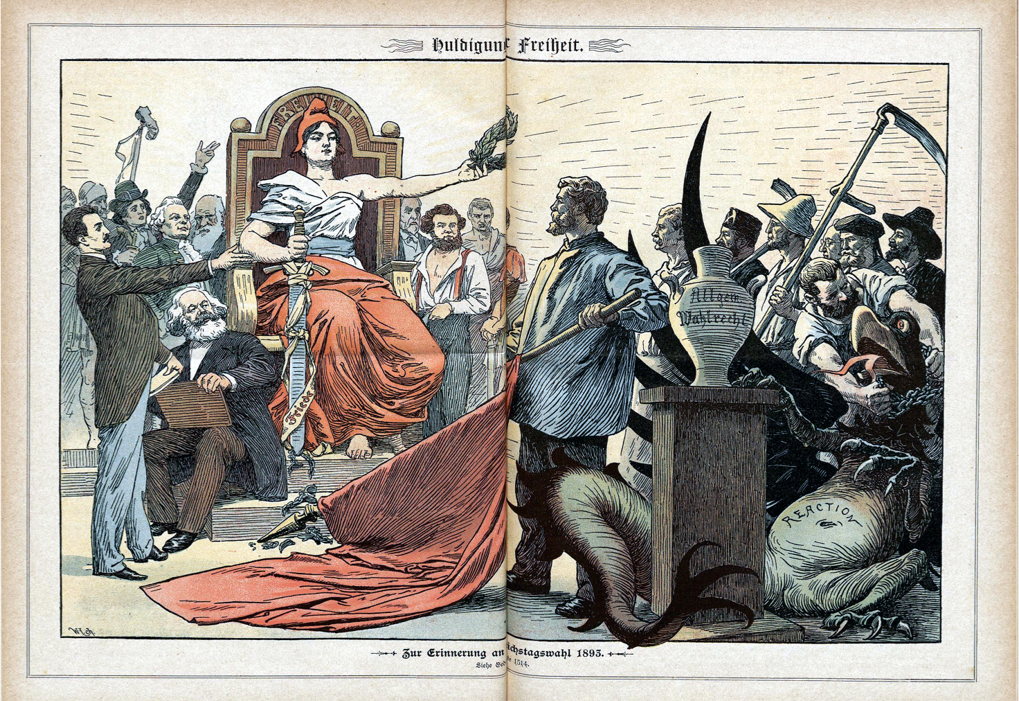 A poster in honor of the socialists' successes in the 1893 elections. Source: Wikimedia Commons