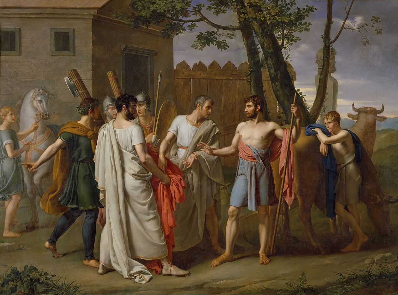 Cincinnatus Leaves the Plow to Dictate Laws to Rome. Juan Antonio Ribera, 1806